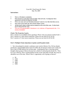 Econ 001: Final Exam  (Dr. Stein) May 7th, 2009 • Instructions:
