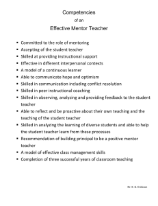 Competencies Effective Mentor Teacher