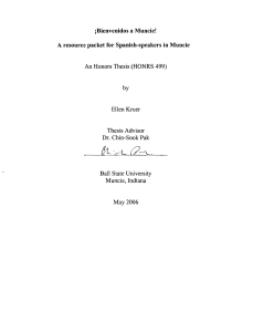 A iBienvenidos a Muncie! resource packet for Spanish-speakers in Muncie by