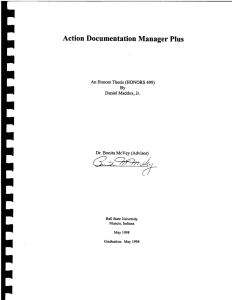 Action Documentation Manager Plus An Honors Thesis (HONORS 499) By
