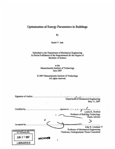 Optimization of Energy Parameters in Buildings