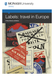 Labels: travel in Europe A Rare Books exhibition