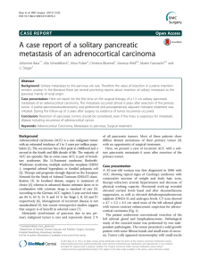 A case report of a solitary pancreatic Open Access
