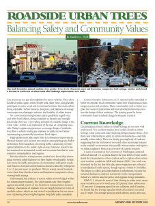 ROADSIDE URBAN TREES Balancing Safety and Community Values By Kathleen L. Wolf