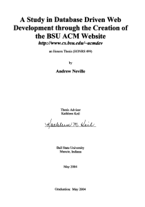 A Study in Database Driven Web Development through the Creation of -acmdev