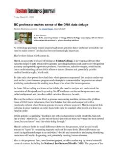 BC professor makes sense of the DNA data deluge