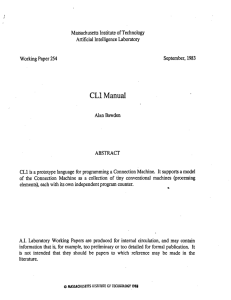 CL1 Manual Massachusetts  Institute of Technology Artificial  Intelligence Laboratory 1983
