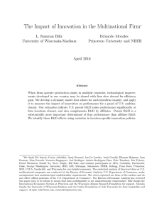 The Impact of Innovation in the Multinational Firm L. Kamran Bilir