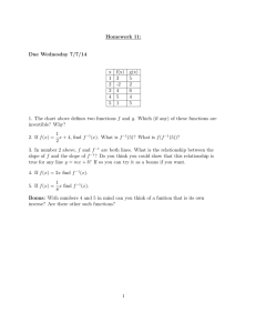 Homework 11: Due Wednesday 7/7/14 x f(x)