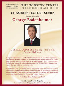the winston center George Bodenheimer CHAMBERS LECTURE SERIES
