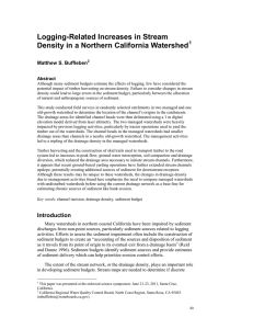 Logging-Related Increases in Stream Density in a Northern California Watershed