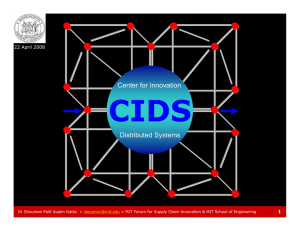 CIDS Center for Innovation Distributed Systems 1