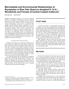 Microhabitat and Environmental Relationships of Quercus douglasii