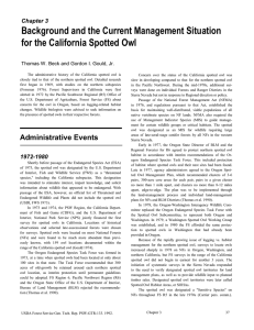 Background and the Current Management Situation for the California Spotted Owl