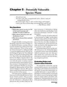 Chapter 5 – Potentially Vulnerable Species: Plants 5