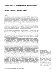 Application of Wildland Fire Assessments Michael A. da Luz, William S. Wallis 1