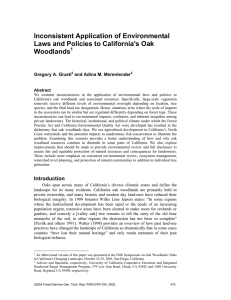 Inconsistent Application of Environmental Laws and Policies to California's Oak Woodlands