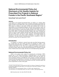 National Environmental Policy Act Disclosure of Air Quality Impacts for