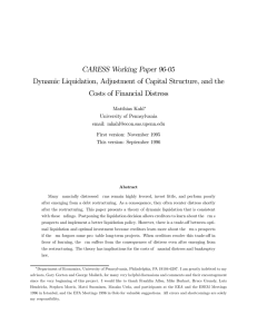 CARESS Working Paper 96-05 Costs of Financial Distress