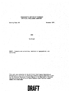 MASSACHUSETTS. INSTITUTE November  1974 CONS DRAFT:  Comments