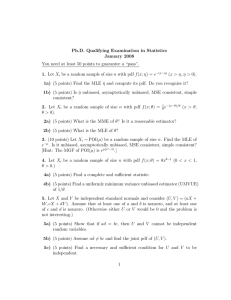 Ph.D. Qualifying Examination in Statistics January 2008