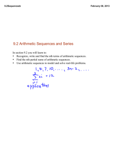 9.2 Arithmetic Sequences and Series