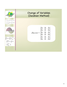 Change of Variables (Jacobian Method) J(u,v,w) = 1
