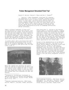 Timber Management Simulated Field Trip  1
