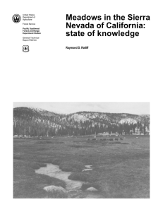 Meadows in the Sierra Nevada of California: state of knowledge Raymond D. Ratliff