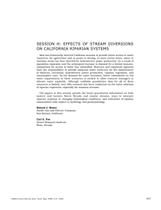 SESSION H: EFFECTS OF STREAM DIVERSIONS ON CALIFORNIA RIPARIAN SYSTEMS
