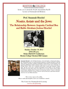 Nostra Aetate and the Jews:  The Relationship Between Augustin Cardinal Bea