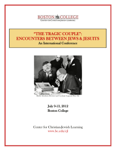 “THE TRAGIC COUPLE”: ENCOUNTERS BETWEEN JEWS &amp; JESUITS An International Conference