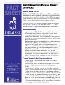 FACT SHEET Early Intervention: Physical Therapy Under IDEA