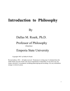 Introduction  to  Philosophy By Dallas M. Roark, Ph.D.