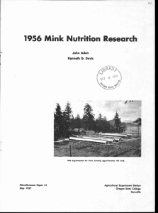 1956 Mink Nutrition Research John Adair Kenneth G. Davis Miscellaneous Paper 41