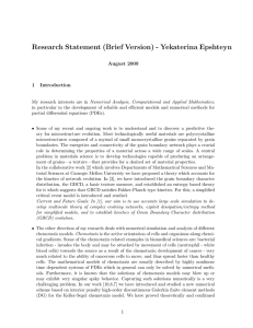 Research Statement (Brief Version) - Yekaterina Epshteyn August 2009 1 Introduction