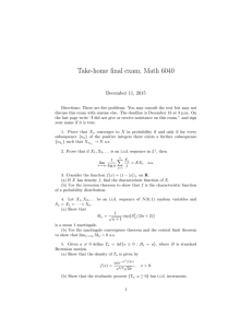 Take-home final exam, Math 6040 December 11, 2015