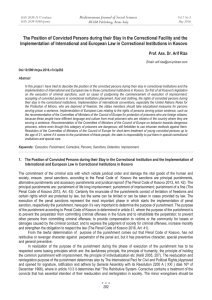 The Position of Convicted Persons during their Stay in the... Implementation of International and European Law in Correctional Institutions in...