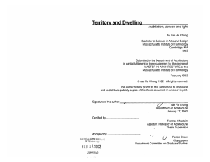 Territory and  Dwelling :habitation,  access and light