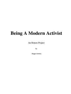 Being A Modern Activist An Honors Project Maggie Sobotka By
