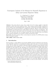 Convergence Analysis of Yee Schemes for Maxwell’s Equations in
