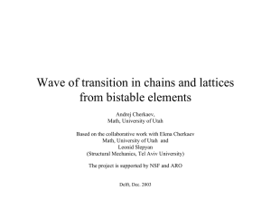 Wave of transition in chains and lattices from bistable elements
