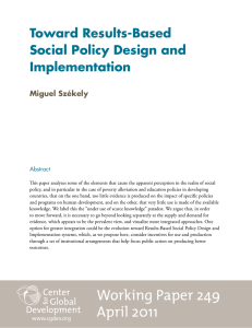 Toward Results-Based Social Policy Design and Implementation Miguel Székely