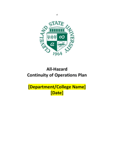 All-Hazard Continuity of Operations Plan  [Department/College Name]