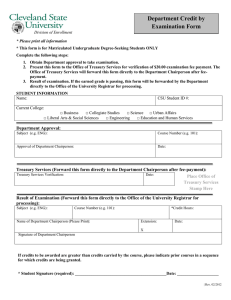 Department Credit by Examination Form