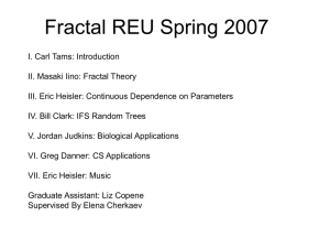 Fractal REU Spring 2007