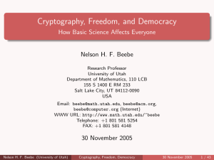 Cryptography, Freedom, and Democracy How Basic Science Affects Everyone