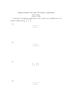 permutations and the 15-puzzle: exercises Peter Trapa