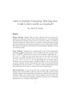 Intro to Scientific Computing: How long does Intro Dr. David M. Goulet