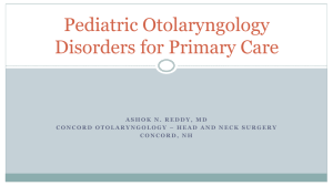 Pediatric Otolaryngology Disorders for Primary Care